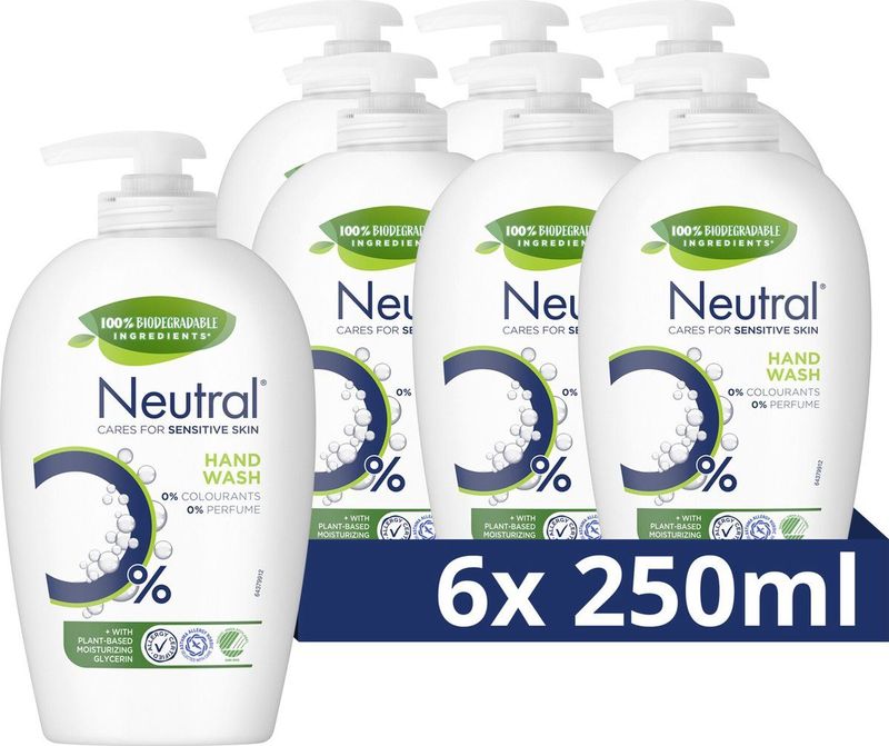 Neutral 0% Vloeibare Handzeep Parfumvrije bevat 0% parfum en 0% kleurstoffen