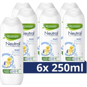 Neutral - Baby Shampoo - Parfumvrij - 6 x 250 ml - Voordeelverpakking