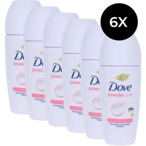 Dove - Powder Deo Roll-On - 50 ml - 6 Stuks - Langdurige Frisheid