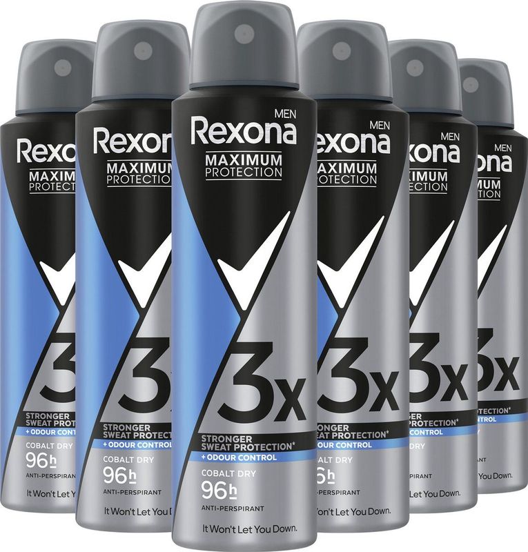 Rexona Men Maximum Protection - Anti-Transpirant Spray - Cobalt Dry - 6 x 150 ml - Voordeelverpakking