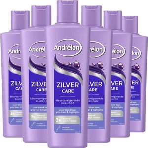 Andrélon - Zilver Care - Shampoo - 6 x 250 ml - Kleurcorrigerende Kracht