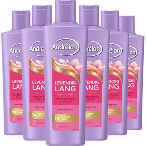 Andrélon - Levendig Lang - Shampoo - 6 x 250 ml - Verrijkt met Biotine