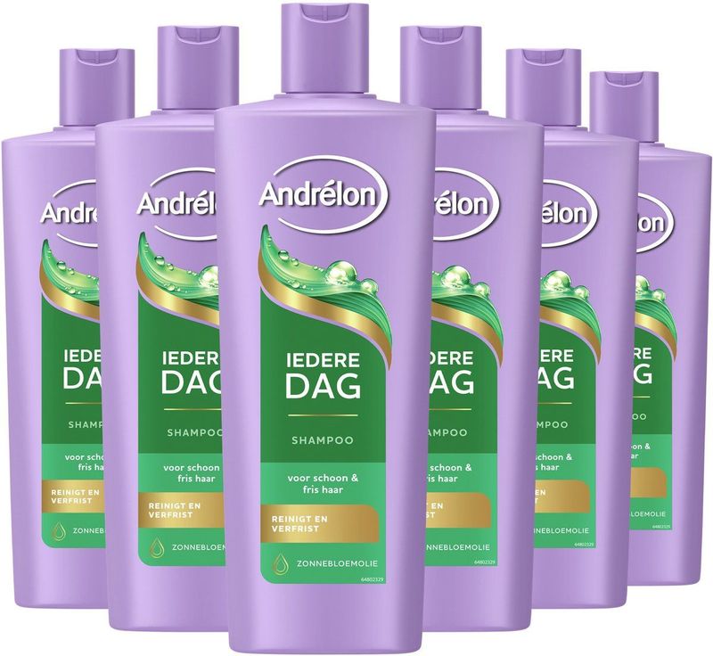Andrélon - Iedere Dag - Shampoo - 6 x 400 ml - Verrijkt met Zonnebloemolie