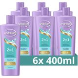 Andrélon - 2-in-1 - Shampoo en Conditioner - 6 x 400 ml - Verrijkt met Vitamine B5