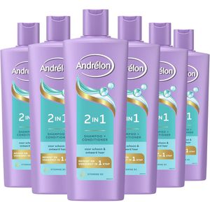 Andrélon - 2-in-1 - Shampoo en Conditioner - 6 x 400 ml - Verrijkt met Vitamine B5