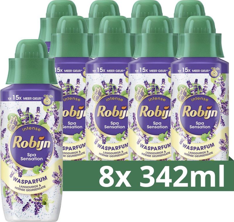 Robijn Intense Wasparfum - Spa Sensation - tot 15x meer geur dan bij gebruik van alleen wasmiddel - 8 x 342 ml