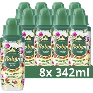 Robijn Intense Wasparfum - Paradise Secret - tot 15x meer geur dan bij gebruik van alleen wasmiddel - 8 x 342 ml