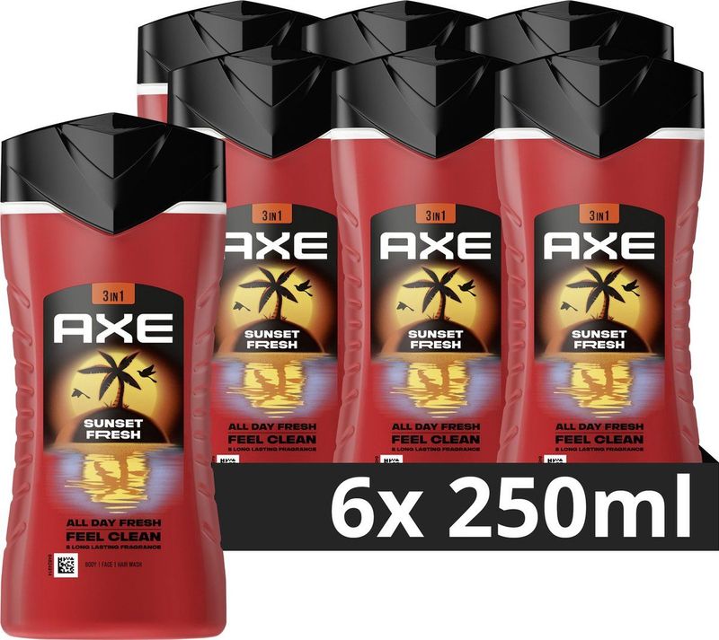 Axe - Sunset Fresh - 3-in-1 Douchegel - 6 x 250 ml