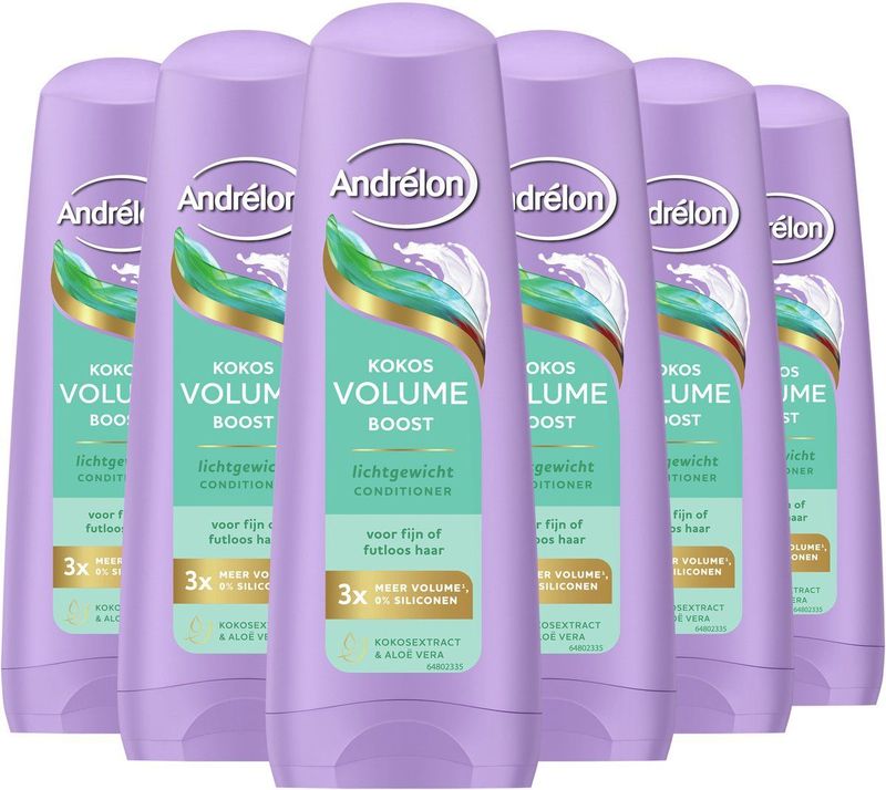 Andrélon - Kokos Volume Boost - Conditioner - 6 x 200 ml
