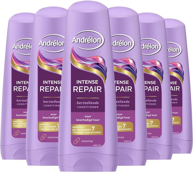 Andrélon - Intense Repair - Conditioner - 6 x 200 ml - Verrijkt met Gehyalde Keratine