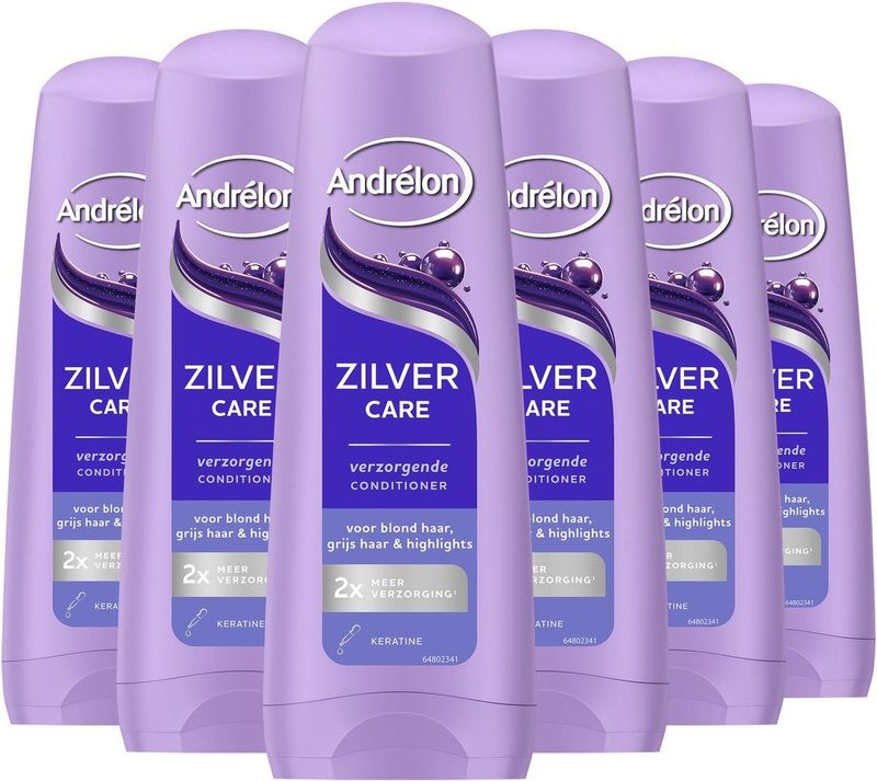 Andrélon - Zilver Care - Conditioner - 6 x 200 ml - Verrijkt met Keratine