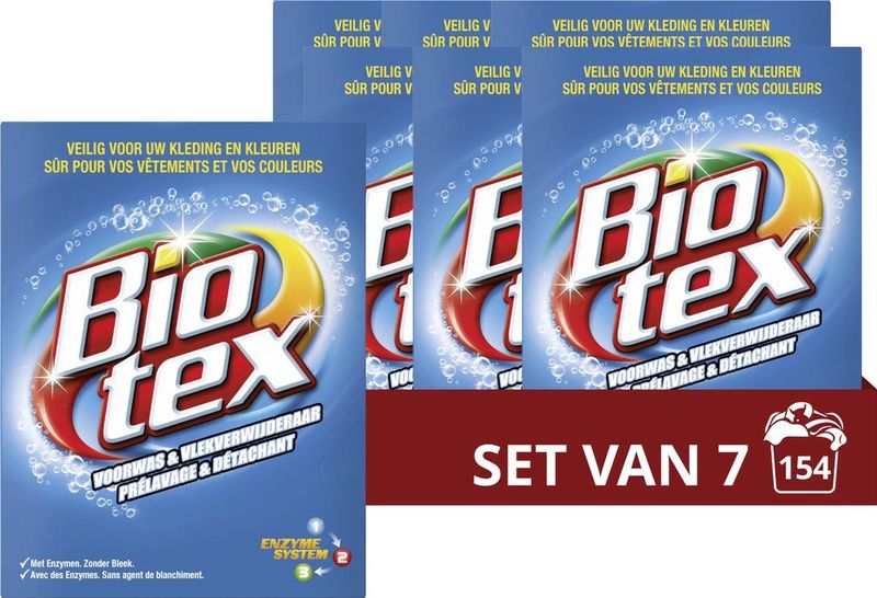 Biotex - Voorwas & Vlekverwijderaar - Waspoeder - 7 x 720 g