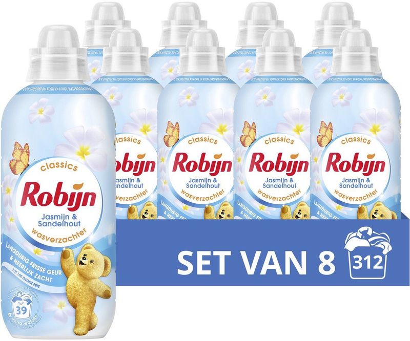 Robijn - Classics Wasverzachter - Jasmijn & Sandelhout - 8 x 39 Wasbeurten