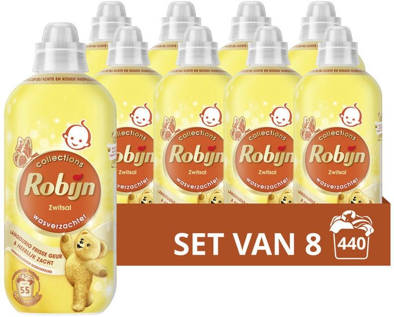 Robijn - Collections Zwitsal - Wasverzachter - 1,1 liter - 8 stuks - 440 Wasbeurten