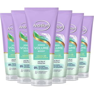 Andrélon - Kokos Volume Boost - Shampoo Scrub - 6 x 200 ml