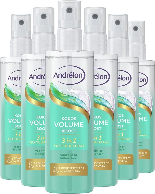 Andrélon - Kokos Volume Boost - 3-in-1 Textuur Spray - 6 x 150 ml