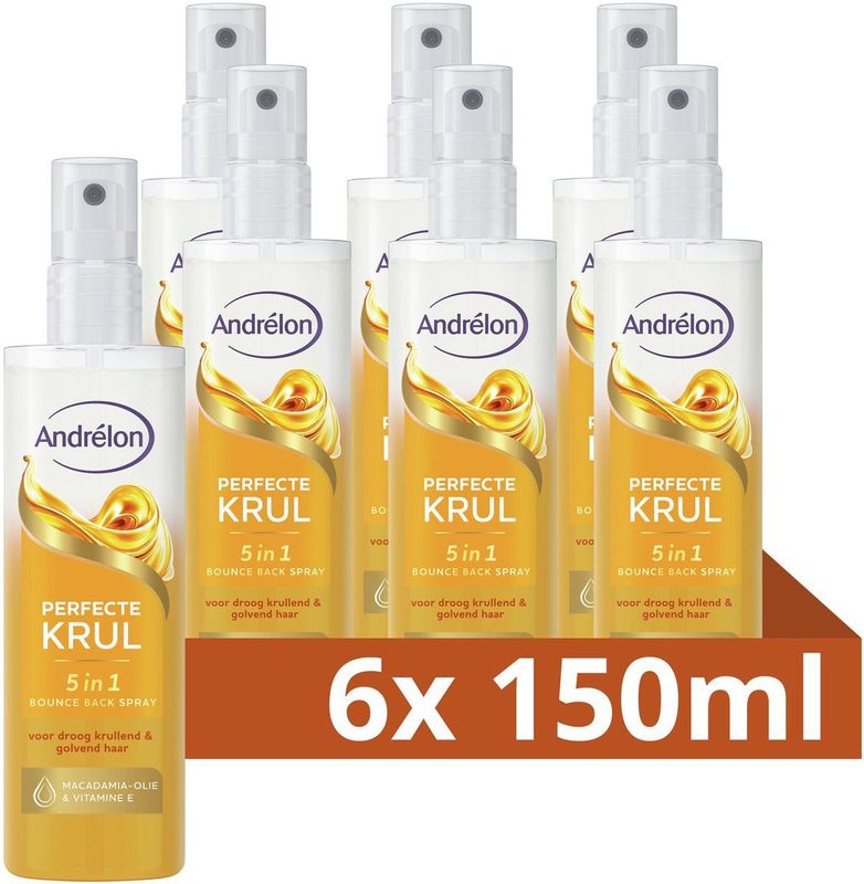 Andrélon - Perfecte Krul 5-in-1 Bounce Back Spray - 6 x 150 ml - Haarlak