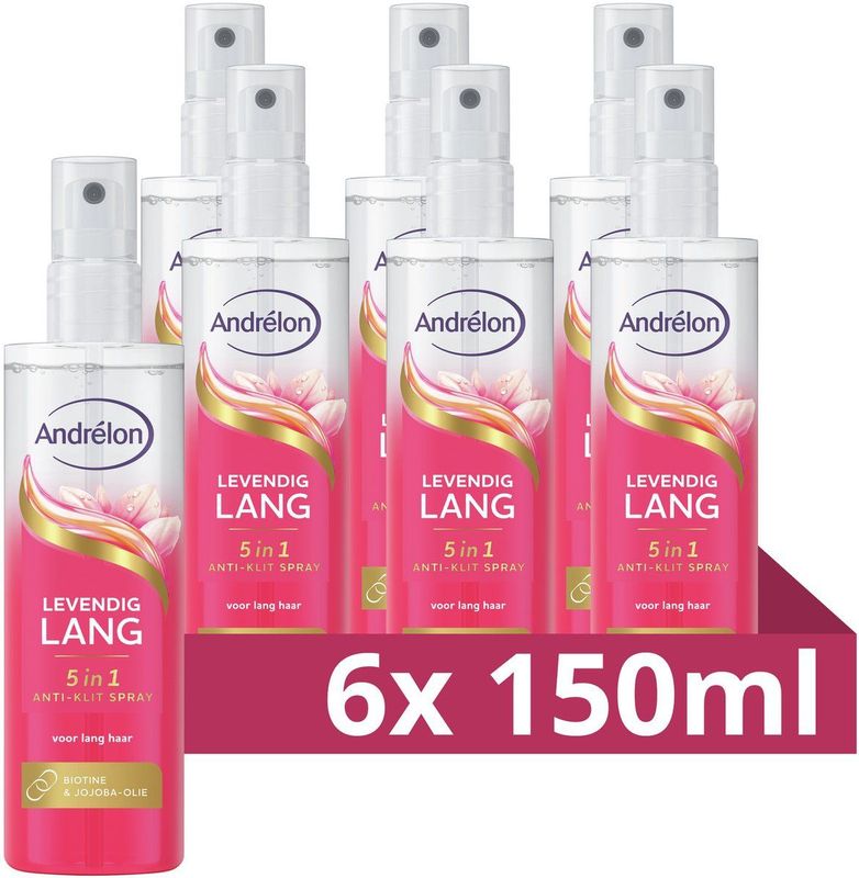 Andrélon - Levendig Lang - 5-in-1 Anti-Klit Spray - 6 x 150 ml