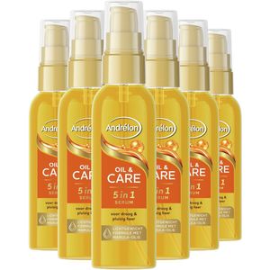 Andrélon - Oil & Care 5-in-1 Serum - Lichtgewicht Haarserum - 6 x 75 ml