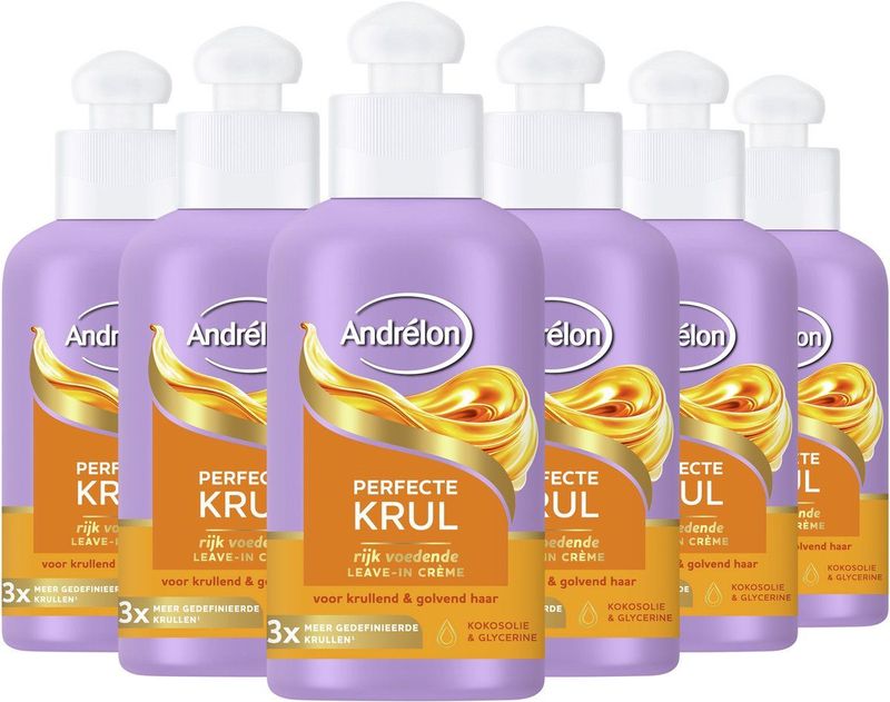 Andrélon - Perfecte Krul - Rijk Voedende Leave-in Haarcrème - 6 x 200 ml