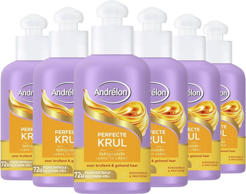 Andrélon - Perfecte Krul - Lichtgewicht Leave-in Haarcrème - 6 x 200 ml