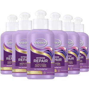 Andrélon - Intense Repair - Leave-in Haarcrème - 6 x 200 ml - Verrijkt met Hyaluronzuur