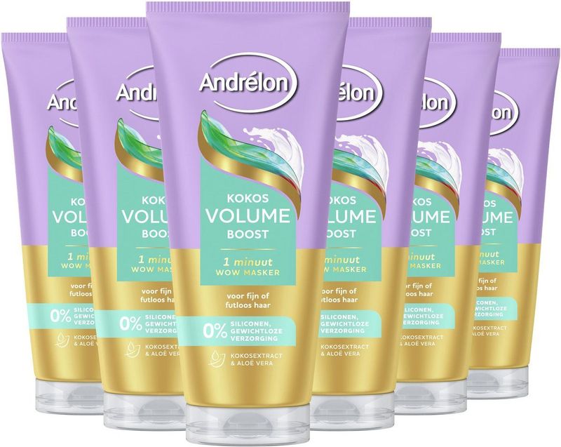 Andrélon - Kokos Volume Boost - Haarmasker - 6 x 180 ml