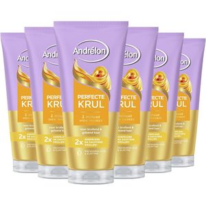 Andrélon - Perfecte Krul 1 Minuut WOW Haarmasker - 6 x 180 ml - Verrijkt met Macadamia-olie en Elastine