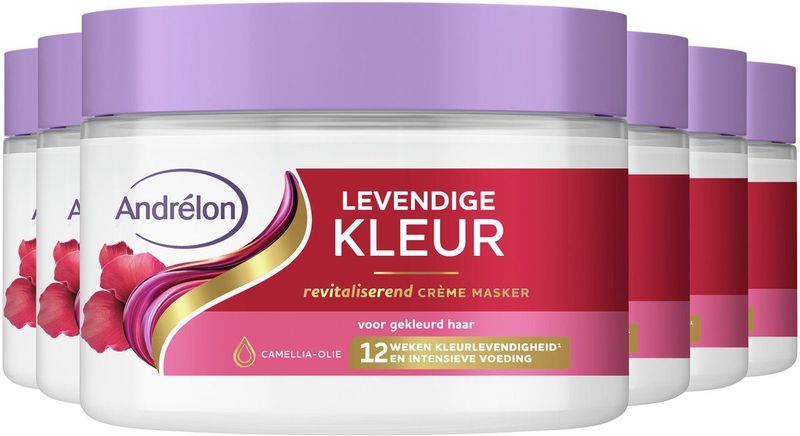 Andrélon - Levendige Kleur - Crème Haarmasker - 6 x 300 ml