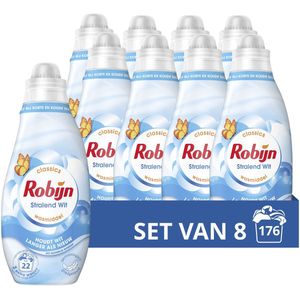 Robijn - Klein & Krachtig Classics - Vloeibaar Wasmiddel - Stralend Wit - 8 x 22 Wasbeurten - Voordeelverpakking