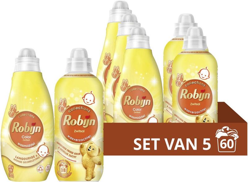 Robijn - Perfect Match Zwitsal - Wasmiddel en Wasverzachter - 100% Gerecycled Plastic