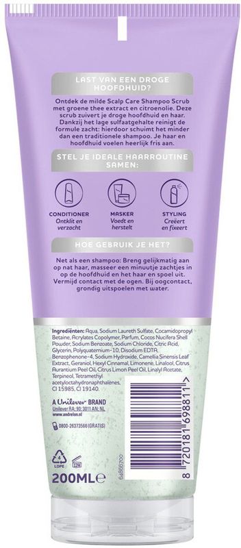 Andrélon - Scalp Care Shampoo Scrub - 200 ml - Anti Roos