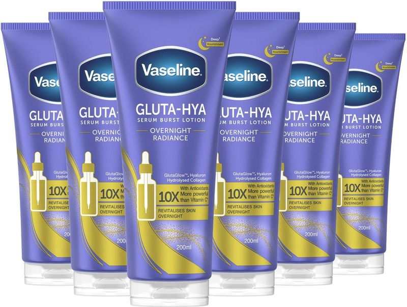 Vaseline - Gluta-Hya Serum Burst Lotion - Overnight Radiance - 6 x 200 ml