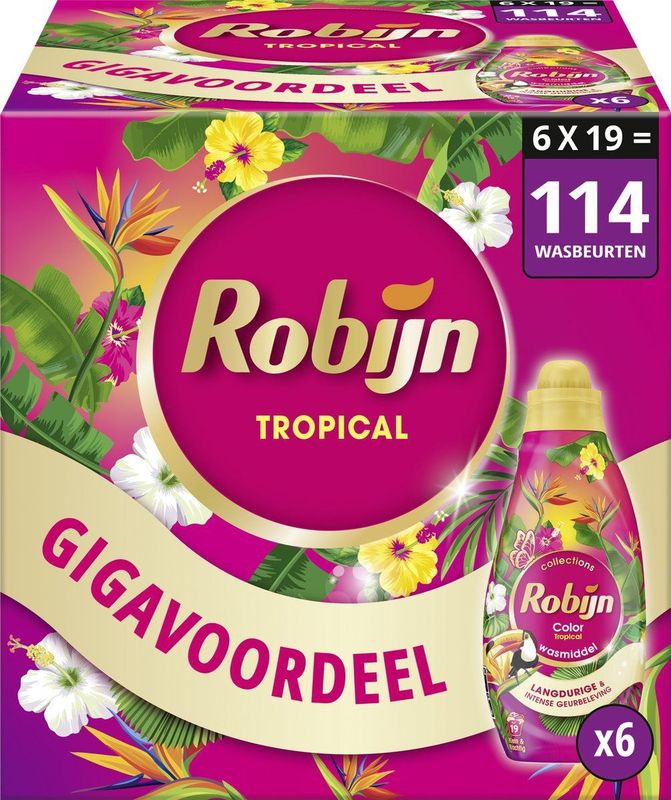 Robijn - Color Tropical - Vloeibaar Wasmiddel - 1000ml - Biologisch Afbreekbaar