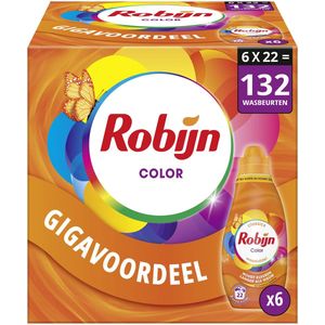 Robijn - Klein & Krachtig Classics - Vloeibaar Wasmiddel - Color - 6 x 22 Wasbeurten