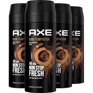 Axe Dark Temptation Deodorant Bodyspray - 4 x 150 ml - Voordeelverpakking
