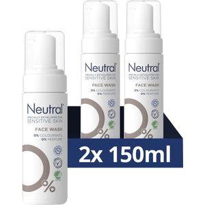 Neutral 0% Face Wash - Parfumvrije - bevat 0% parfum en 0% kleurstof - 2 x 150 ml