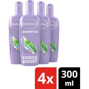 Andrélon Shampoo Kokos Boost - 4 x 300 ml - Voordeelverpakking