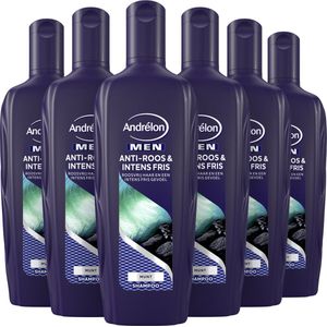 Andrélon Men Anti-Roos & Intens Fris Shampoo - 6 x 300 ml - Voordeelverpakking