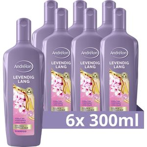 Andrélon Levendig Lang Shampoo - 6 x 300 ml - Voordeelverpakking