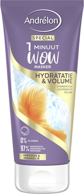 Andrelon 1 Minuut Wow Masker Hydratatie & Volume 180 ml