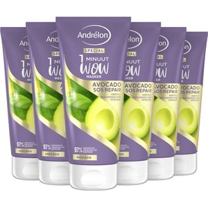 6x Andrelon 1 Minuut Wow Masker Avocado SOS Repair 180 ml