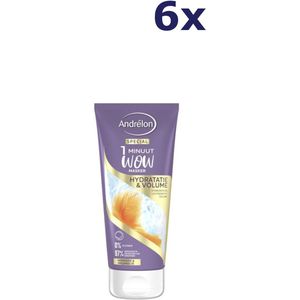 6x Andrelon 1 Minuut Wow Masker Hydratatie & Volume 180 ml