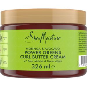 SheaMoisture Moringa & Avocado Power Greens Curl Butter Cream haarcrème voor broos, dof en krullend haar, 326 ml