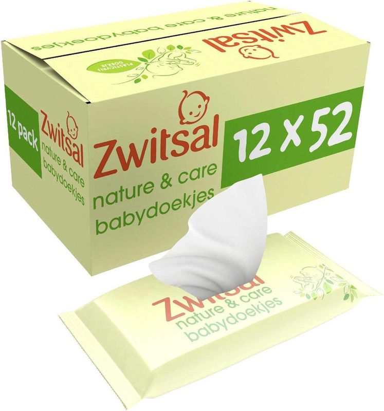 Zwitsal Babydoekjes Nature & Care 12x52 = 624 stuks