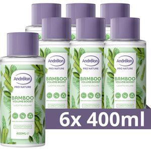 Andrélon Pro Nature Bamboo Volume Boost Conditioner - 6 x 400 ml - Voordeelverpakking