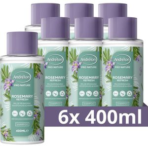Andrélon Pro Nature Rosemary Refresh Shampoo - 6 x 400 ml - Voordeelverpakking