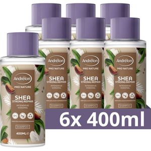 Andrélon Pro Nature Shea Strong Repair Shampoo - 6 x 400 ml - Voordeelverpakking