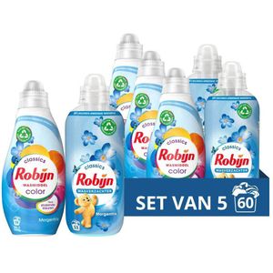Robijn Perfect Match Morgenfris Wasmiddel en Wasverzachter Pakket - set van 5 (60 wasbeurten) - Voordeelverpakking