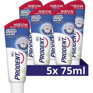 Prodent Tandpasta - Cool Mint - 10x verbeterde bescherming tegen (suiker)zuren** en tandplak - 5 x 75 ml